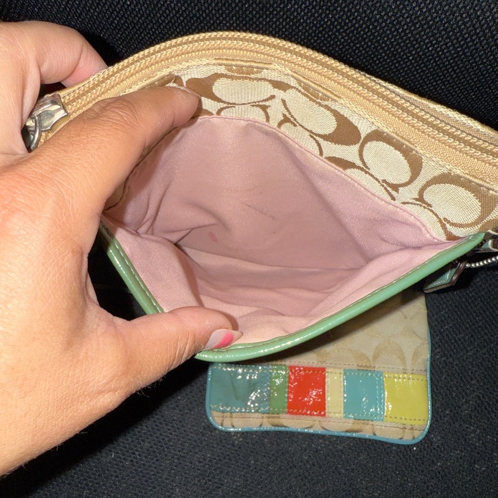Vintage Coach Multicolor Crossbody Bag and Wristlet Set - Picture 3 of 5